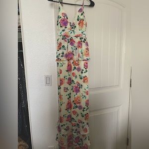 Floral maxi dress with peplum design, never worn!